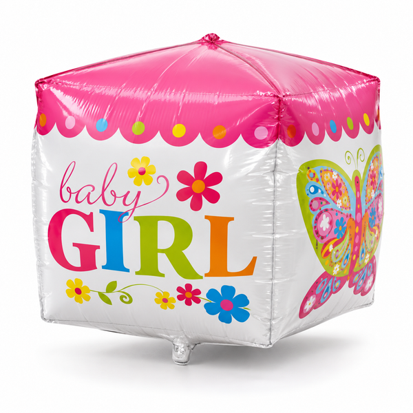 Foil Balloon (35x70cm) - Cube Baby Girl