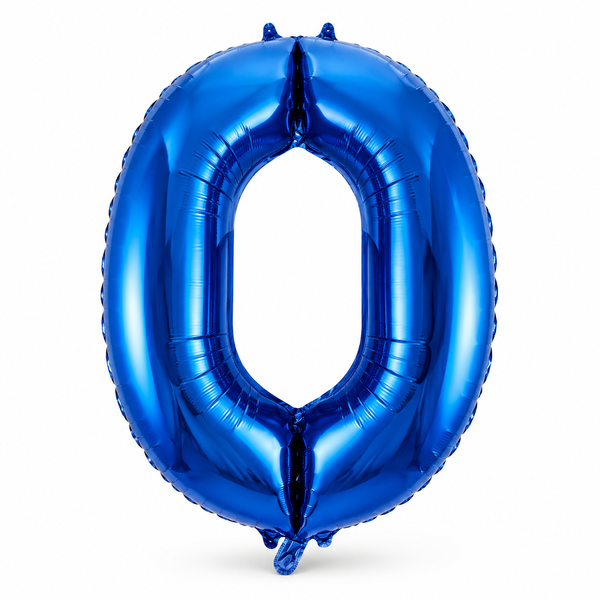 Royal Blue Number 0 Foil Balloon