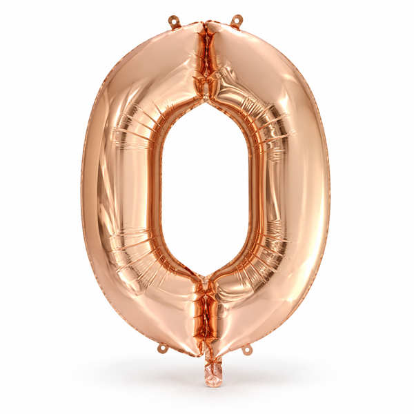 Rose Gold Number 0 Foil Balloon