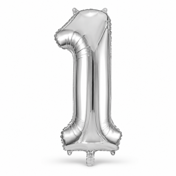 Silver Number 1 Foil Balloon