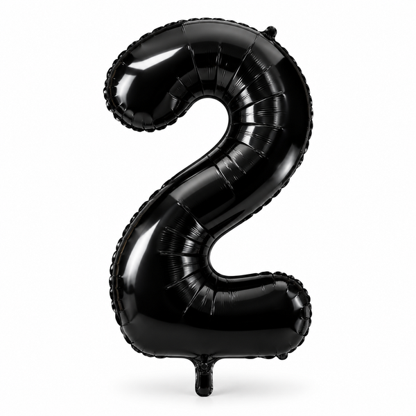 Black Number 2 Foil Balloon