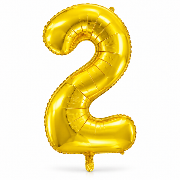 Gold Number 2 Foil Balloon