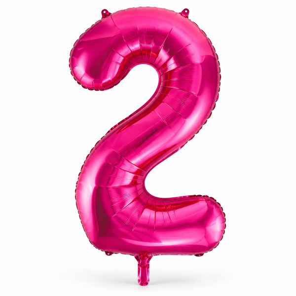 Hot Pink Number 2 Foil Balloon