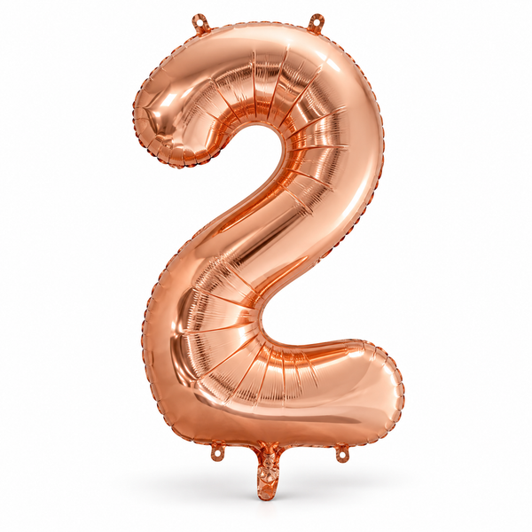 Rose Gold Number 2 Foil Balloon