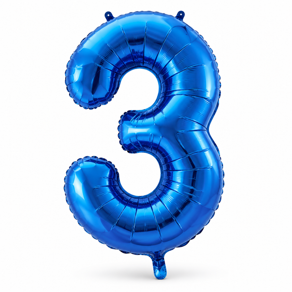 Royal Blue Number 3 Foil Balloon