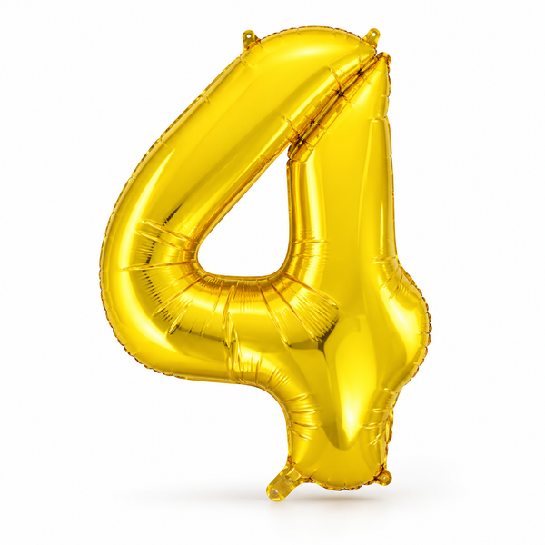 Gold Number 4 Foil Balloon