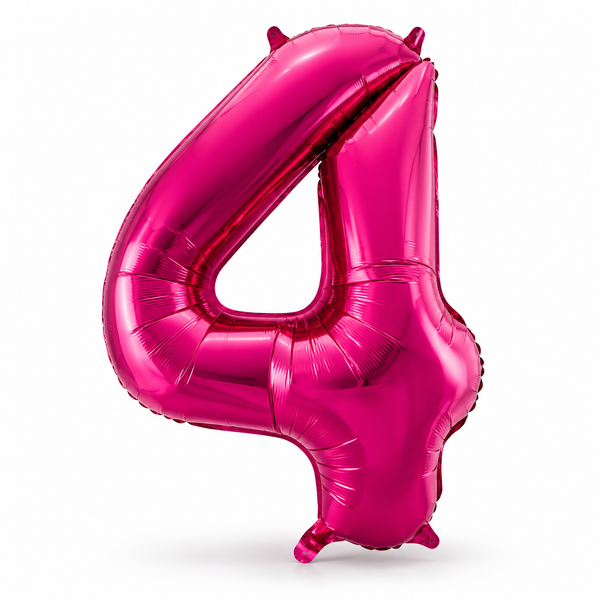 Hot Pink Number 4 Foil Balloon