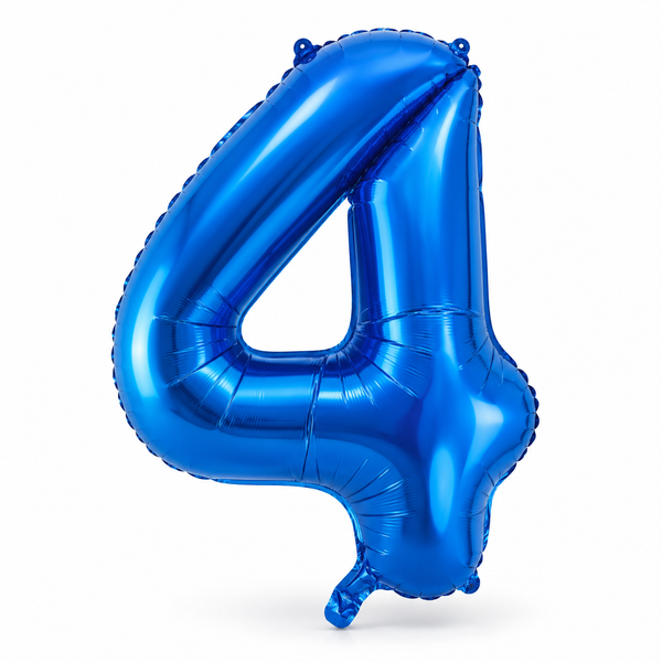 Royal Blue Number 4 Foil Balloon