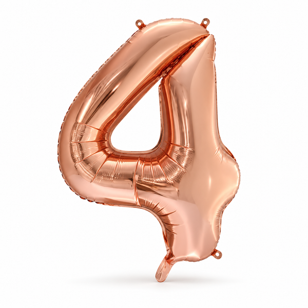 Rose Gold Number 4 Foil Balloon