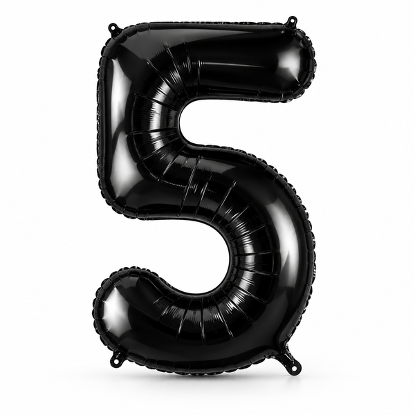 Black Number 5 Foil Balloon