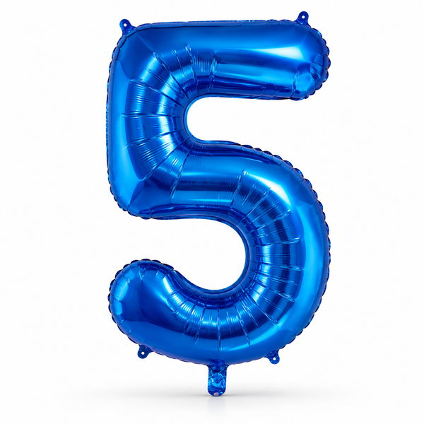 Royal Blue Number 5 Foil Balloon