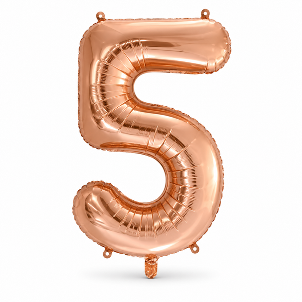 Rose Gold Number 5 Foil Balloon
