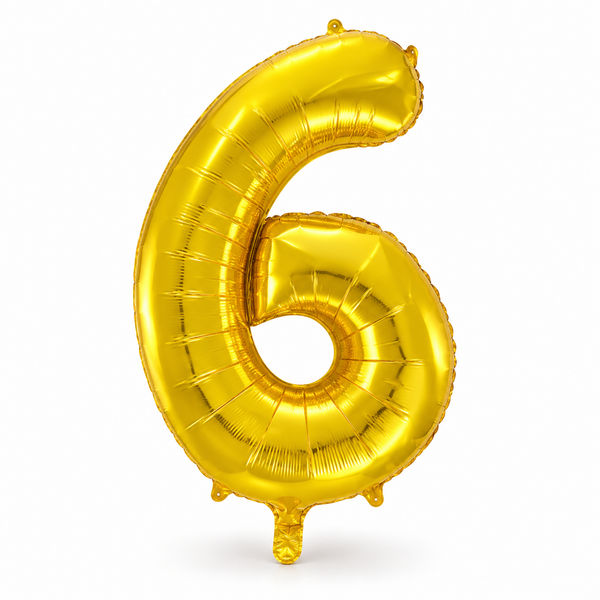 Gold Number 6 Foil Balloon