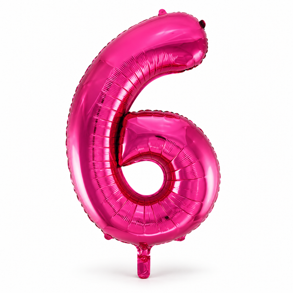 Hot Pink Number 6 Foil Balloon