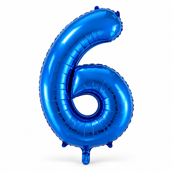Royal Blue Number 6 Foil Balloon