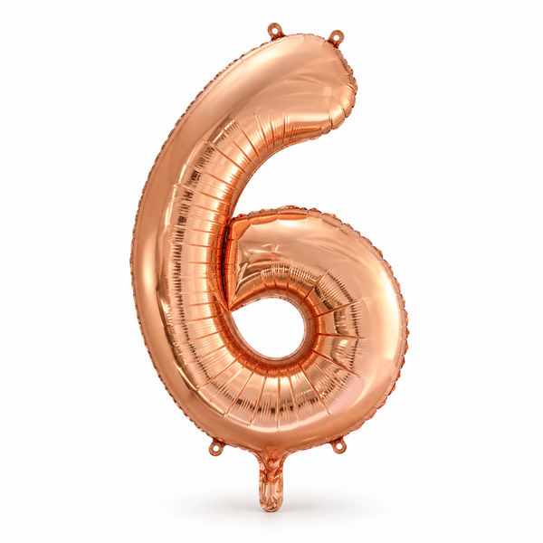 Rose Gold Number 6 Foil Balloon