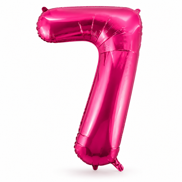 Hot Pink Number 7 Foil Balloon