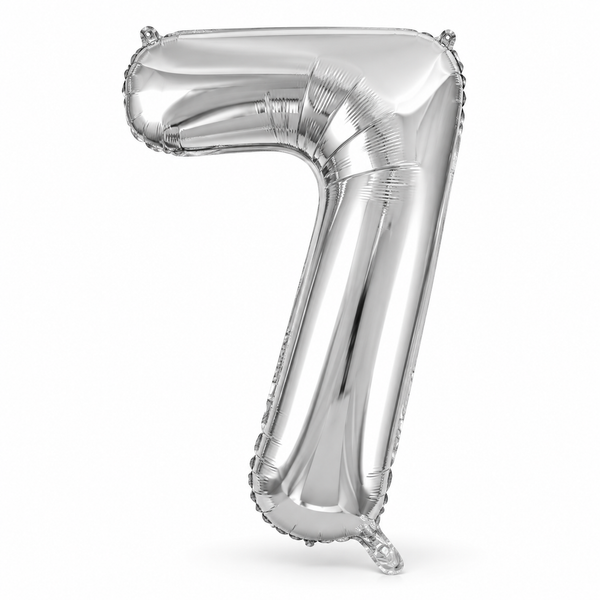 Silver Number 7 Foil Balloon