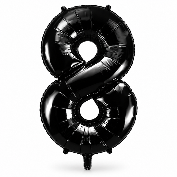 Black Number 8 Foil Balloon
