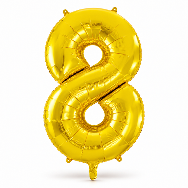 Gold Number 8 Foil Balloon
