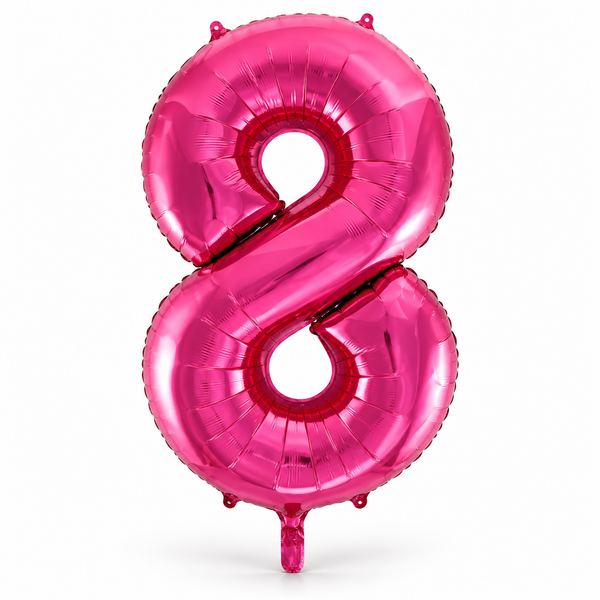 Hot Pink Number 8 Foil Balloon