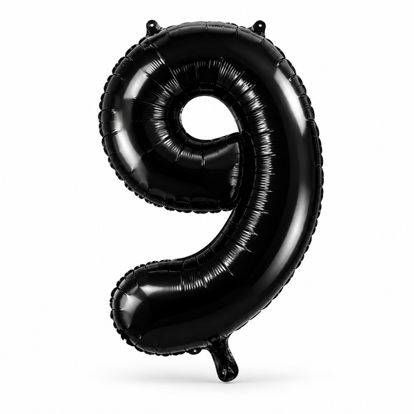 Black Number 9 Foil Balloon