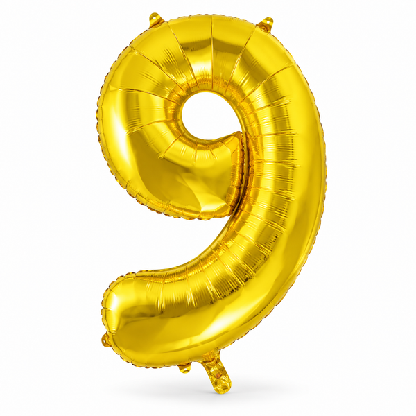 Gold Number 9 Foil Balloon