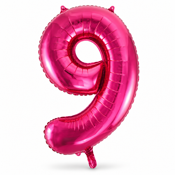 Hot Pink Number 9 Foil Balloon