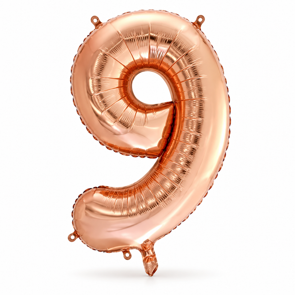 Rose Gold Number 9 Foil Balloon