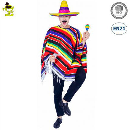 Rainbow Striped Poncho costume