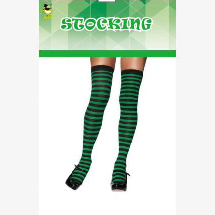 Dress Up Accessories - Striped Stocking (Green/Black)