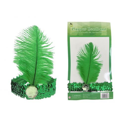 Dress Up Accessory - Flapper Feather Headband (Green)