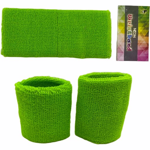 Dress Up Accessory - Sports Wristband (Neon Green) 2PC