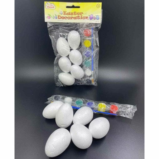 Polystyrene Egg Painting Kit (6cm) 6PK