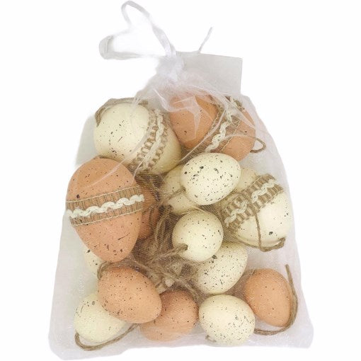 Plastic Easter Eggs In Mesh Bag 12PK