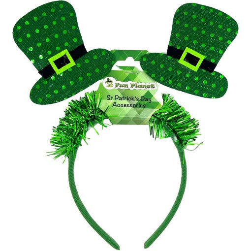 St Patrick's Day Dress UP - Top Hat Bobbly Headband