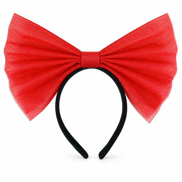 Organza Bow Headband - Red — PT1585