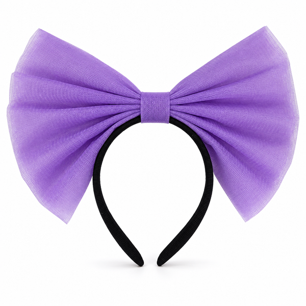Organza Bow Headband - Light Purple — PT1592