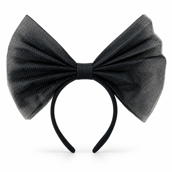 Organza Bow Headband - Black — PT1593