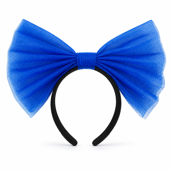 Organza Bow Headband - Navy Blue — PT1594