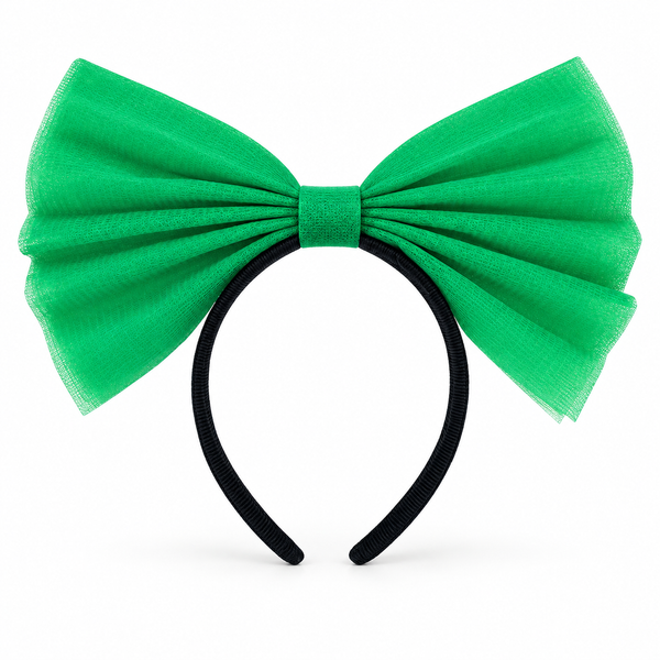 Organza Bow Headband - Dark Green — PT1608