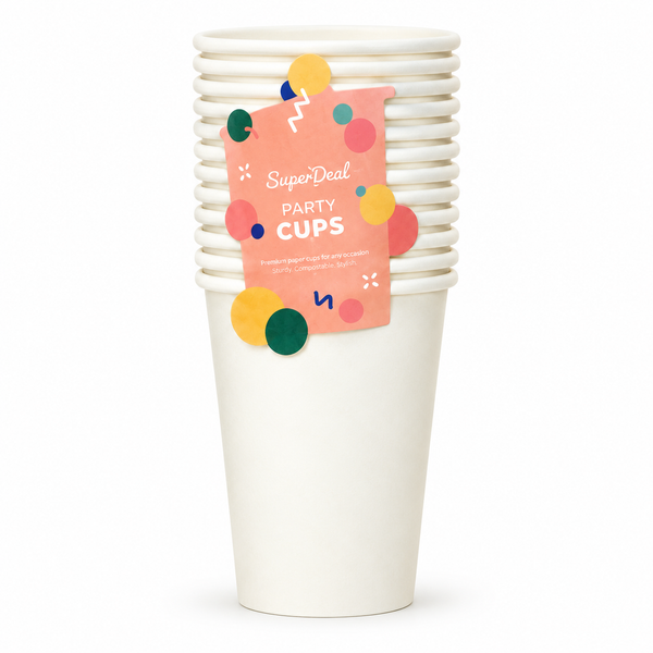 Party Paper Cups (300ml) 12PK - White (PT1914)