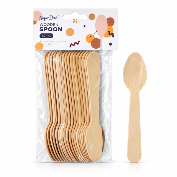 Disposable Wooden Cutlery (L:11cm) 12PK - Teaspoons (PT2157)