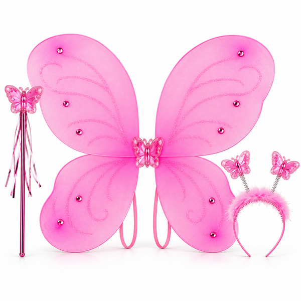 Girls Butterfly Dress Up Set (47x44cm) - Pink — PT2466