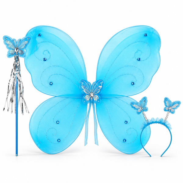 Girls Butterfly Dress Up Set (47x44cm) - Blue — PT2468
