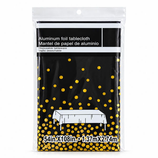 Dotted Foil Tablecloth – Assorted Colours (PT3303)