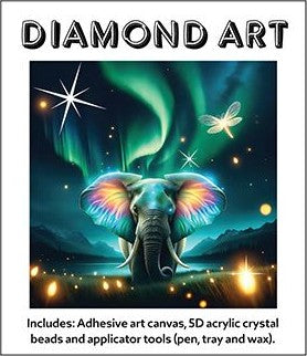 5D Diamond Art Kit (30x30cm) - Night Elephant