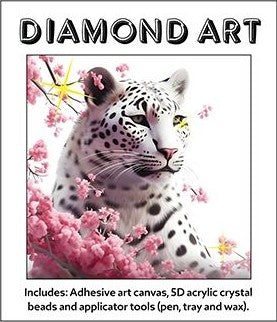 5D Diamond Art Kit (30x30) - White Tiger With Flower