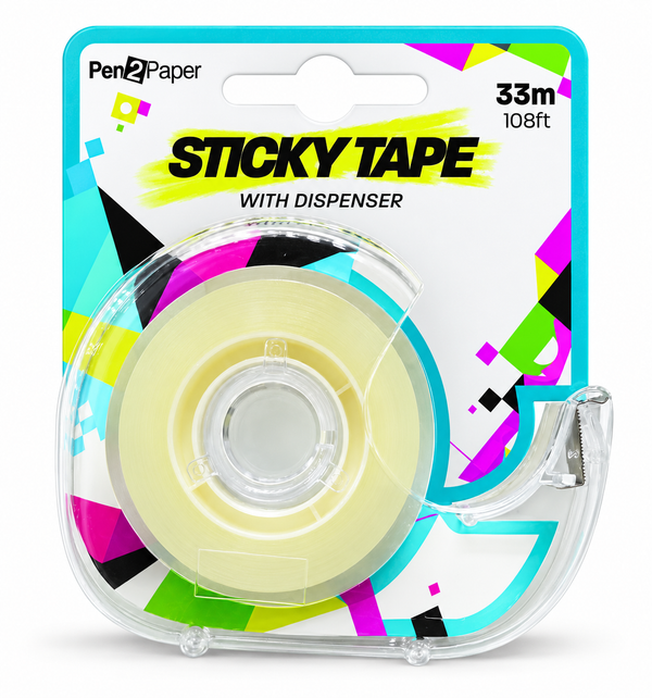 Clear Sticky Tape with Dispenser 33m