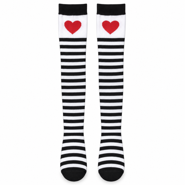 Black & White Striped Knee-High Costume Socks